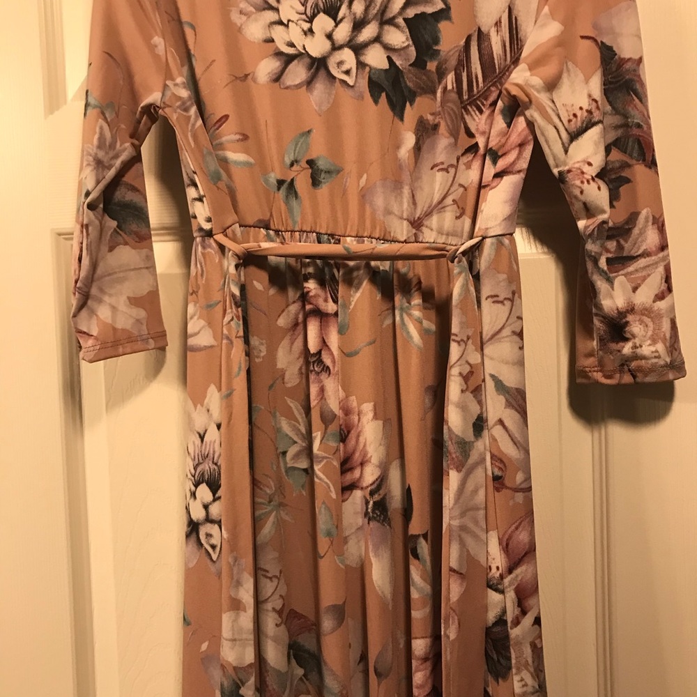 PinkBlush Pink Floral Wrap Maternity Maxi